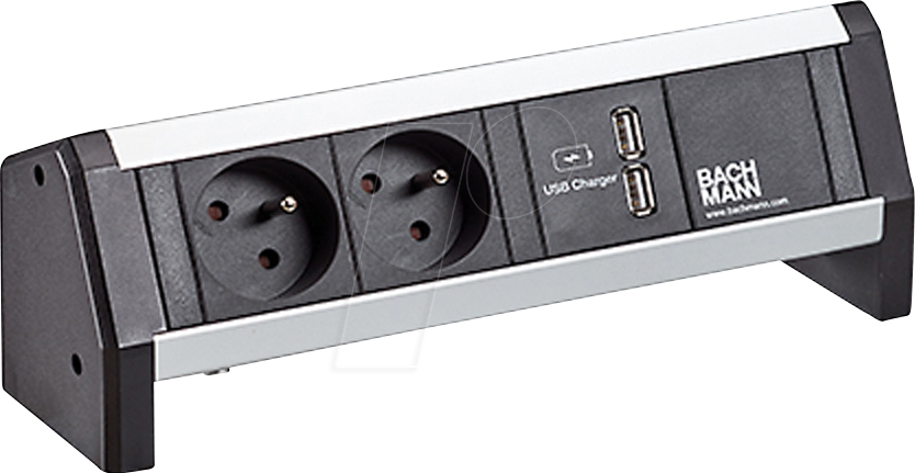 BACH 902.068 - DESK 2xUTE 1xUSB Charger GST18 schwarz