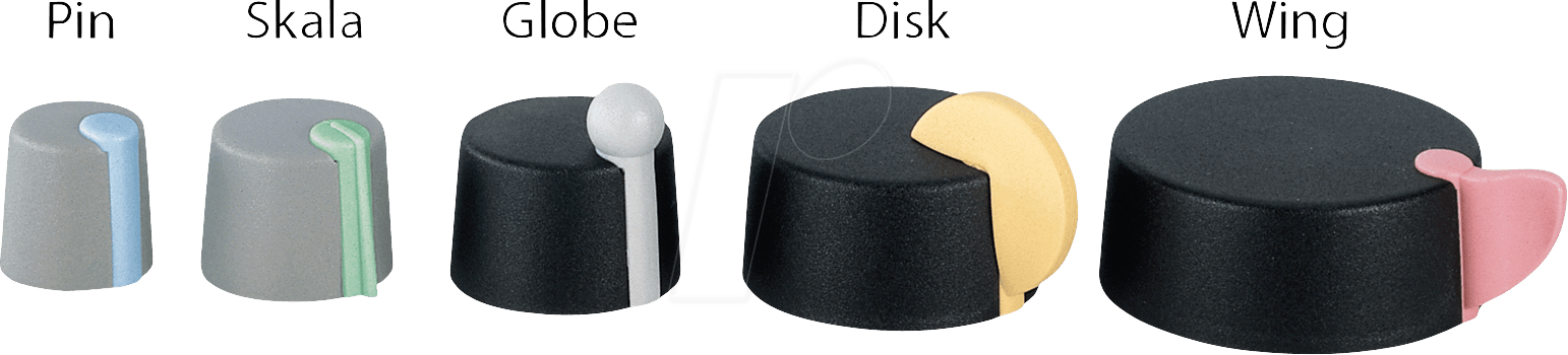 OKW TK-24-6 SW - Potentiometerknopf für Achse Ø 6 mm, schwarz