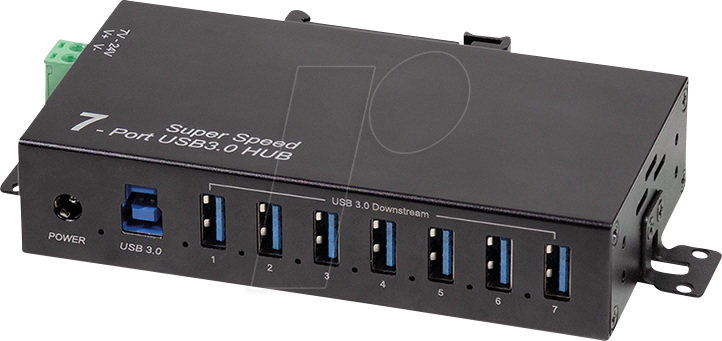 LOGILINK UA0444 - USB 5 Gb/s Industrie-Hub, 7x USB-A, 10 W