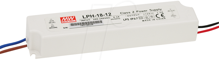 MW LPH-18-24 - LED-Trafo, 18 W, 24 V DC, 750 mA