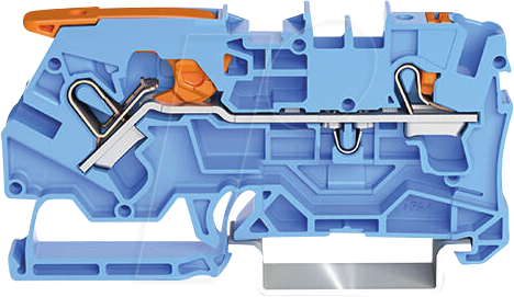 WAGO 2104-5204 - 2-Leiter-Durchgangsklemme, mit Hebel und Drücker 4,0 mm², blau