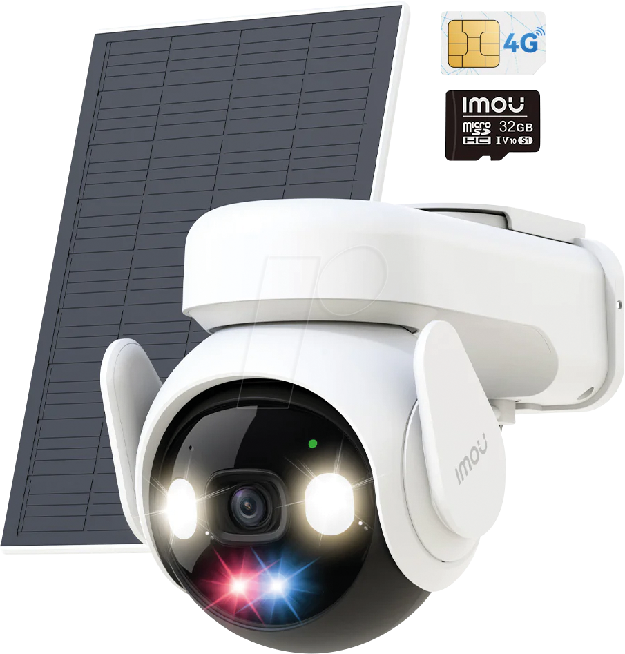 IMOU AOV PT4GKIT - Überwachungskamera, IP, 4G/LTE WLAN, außen, inkl. Solarpanel