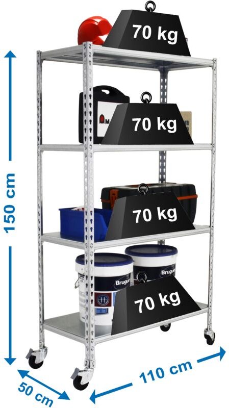 Simonrack Galvanisierte Metallregal mit vier Ebenen