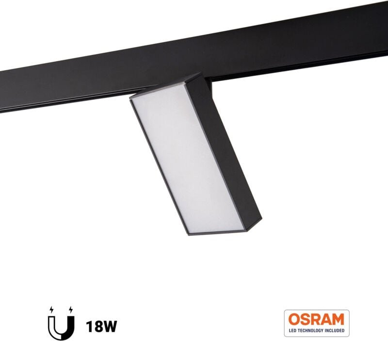 Quadratische LED-Leuchte für 48V Magnetleiste - 18W - CRI90 -