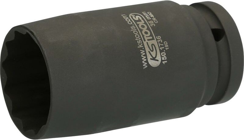 3/4' 12-kant-Antriebswellen-Kraftstecknuss, dünnwandig, 36mm