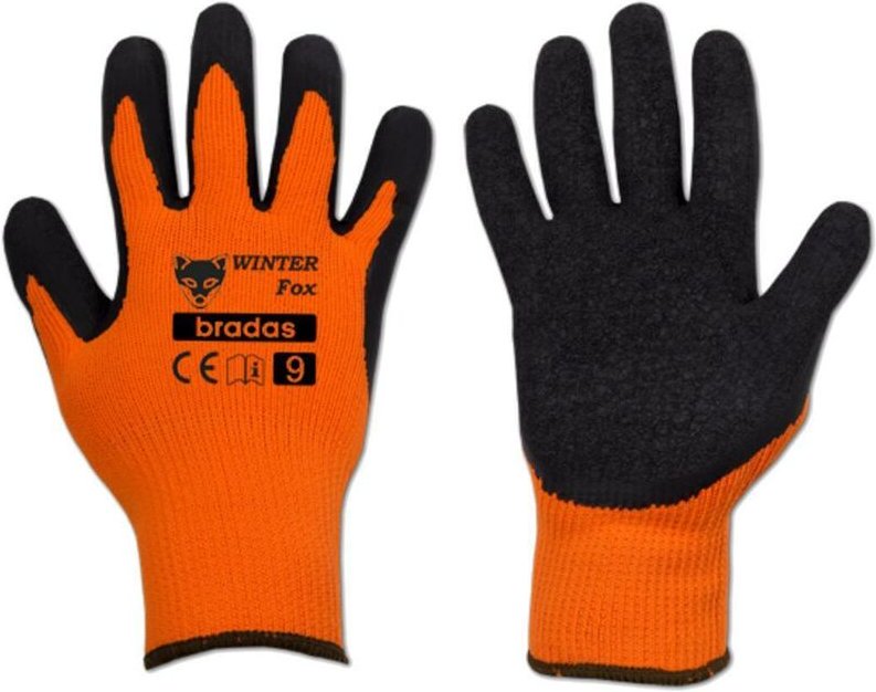 Bradas - Profi Winter-Arbeitshandschuhe Latexbeschichtung orange 9