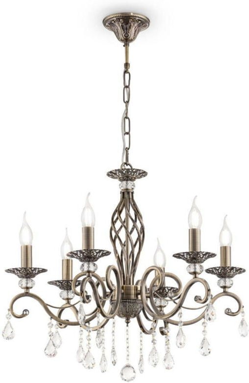 Grace Kronleuchter Messing & Kristall, 6 Lichter, E14