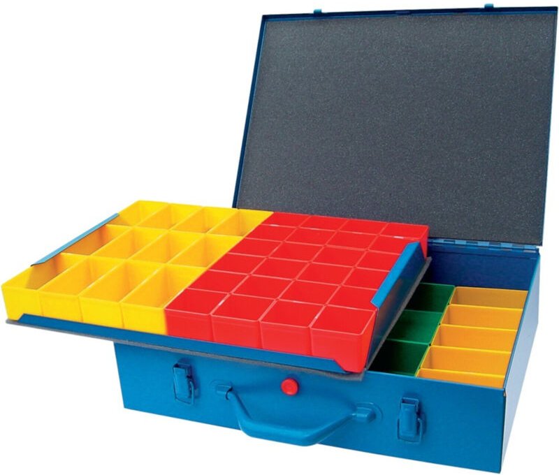 Metall-Sortimentskasten B330xT440xH50 mm mit 23 Boxen