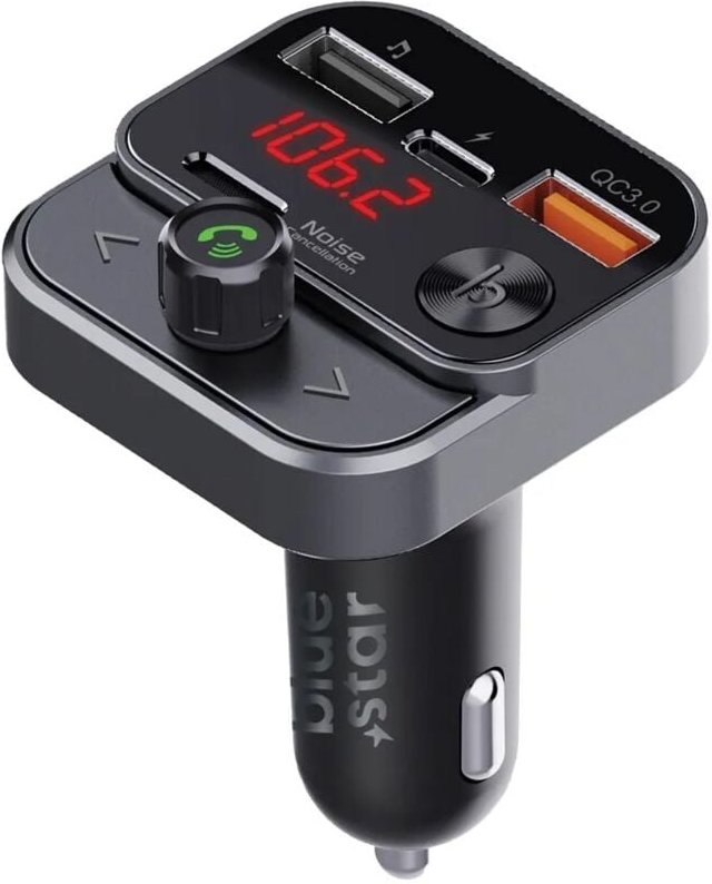 Bluestar - Audio Adapter Zigarettenanzünder - Sender fm QC3.0 30W AutoStream BT84B schwarz