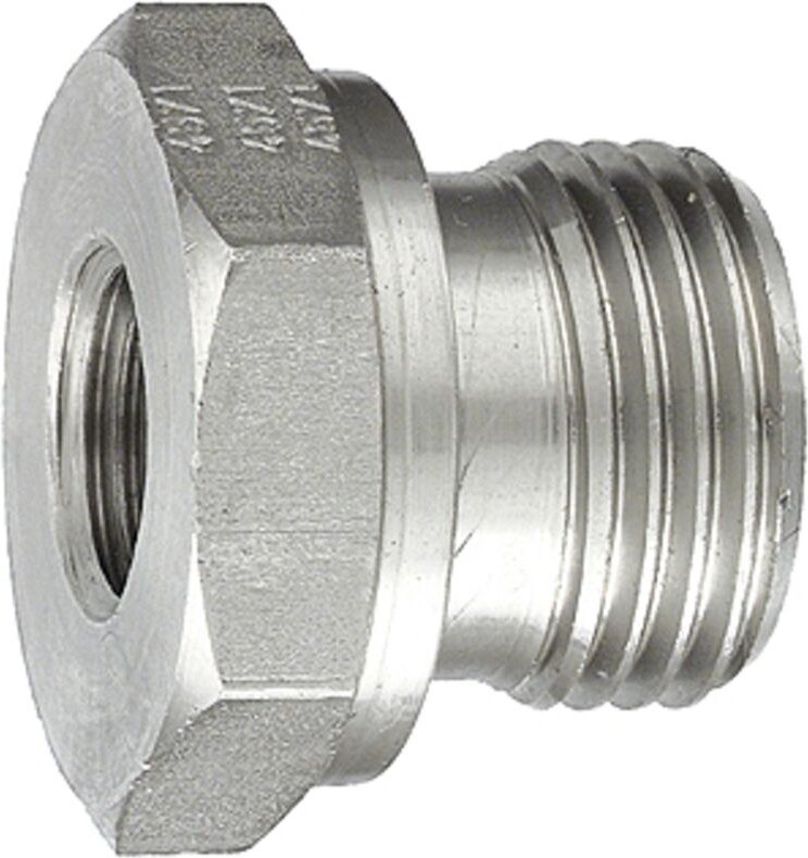 Kurze Wechselreduzierung, g 1/2 a., g 1/4 i., Edelstahl 1.4571 - Riegler