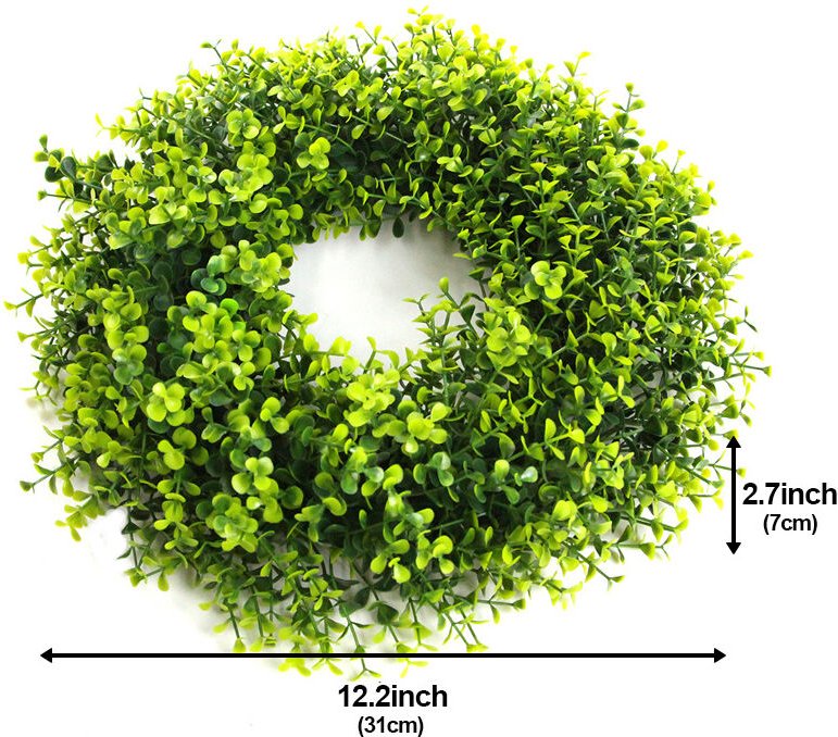 Künstlicher Weihnachtskranz - 31x31x7cm - Gelb