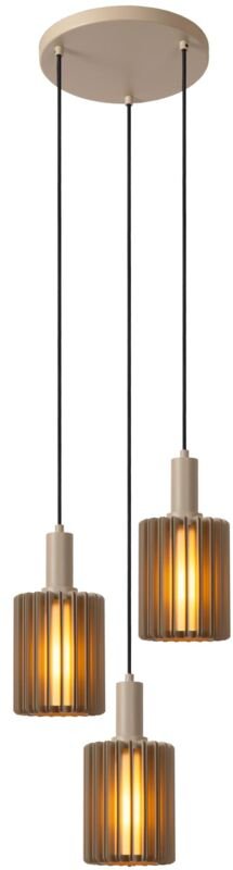 Lucide LAMBRES - Pendelleuchten - 3xE27 - Taupe