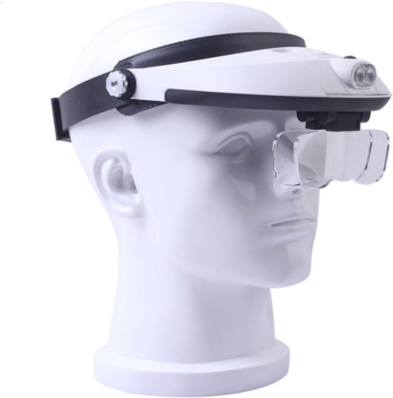 Stirnband 5-Lens-Fernglas aus dritter Hand, das Schmuckreparatur-Leselupen hält, Dentallupen 1,0 x 1,5 x 2,0 x 2,5 x 3,0...