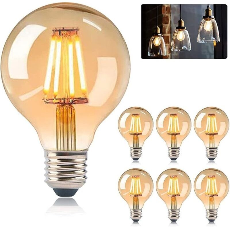 Ampoule E27 Edison Vintage, Ampoules Edison LED E27 G80 4W Lampe, Rétro Filament Edison Ampoule,Vintage Antique Décorati...