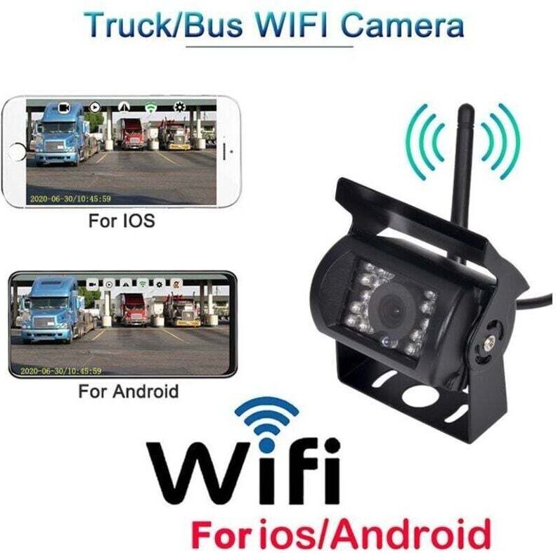 12V-24V hd wifi Drahtlose Rückansicht Kamera für Lkw 170 Grad Weitwinkel 50m Übertragung Abstand IP67 Wasserdicht Nachts...