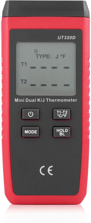 Uni T Mini digitales Thermoelement-Thermometer K/J-Kontakttyp mit LCD-Bildschirm (UT320D).