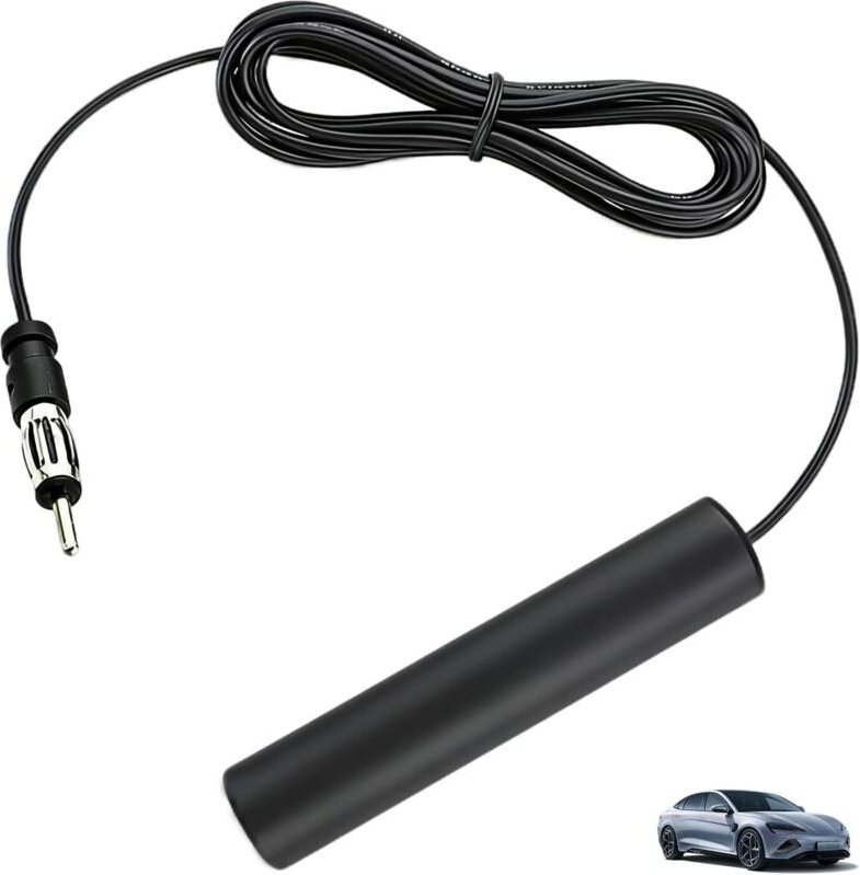 Autoradioantenne, selbstklebender FM/AM-Signalverstärker mit 5 m Kabel und DIN-Stecker, kompatibel mit Pkw, Lkw, SUVs un...