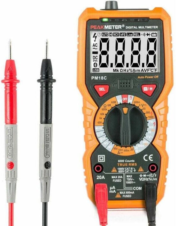 Digitalmultimeter PM18C AC/DC Elektrischer Testgerät Automatischer Digitaltester Spannungsprüfer berührungsloser Amperem...