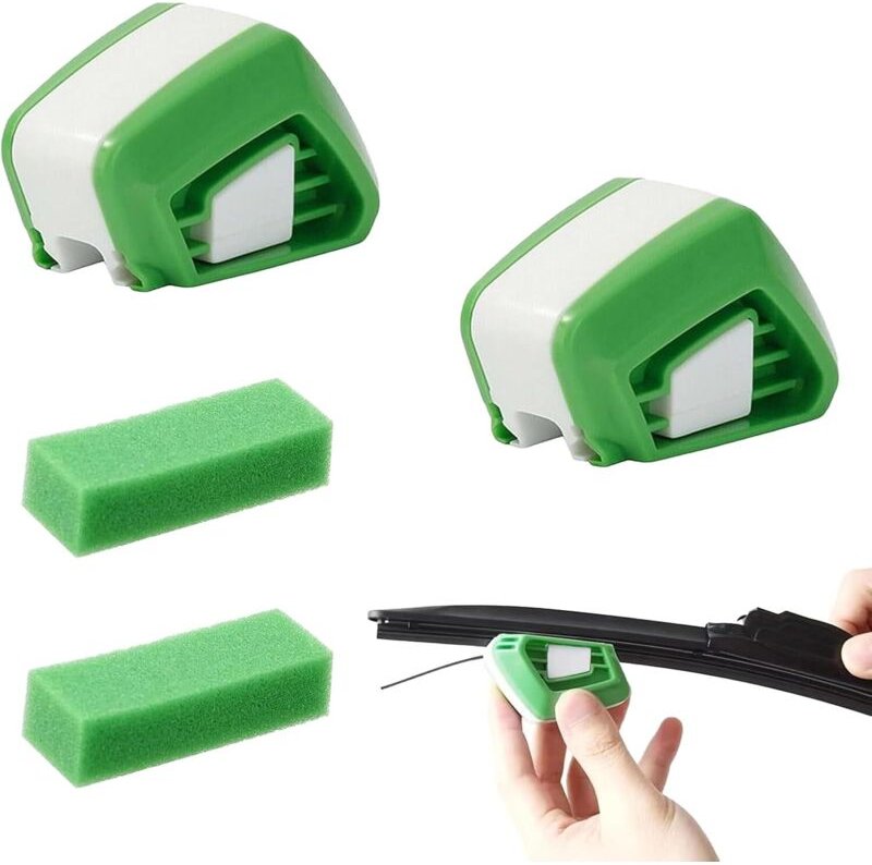 2-teiliges Scheibenwischer-Schärfset mit 2 Schwämmen, Scheibenwischerschärfer, Autowischer-Reinigungstüchern, universell...