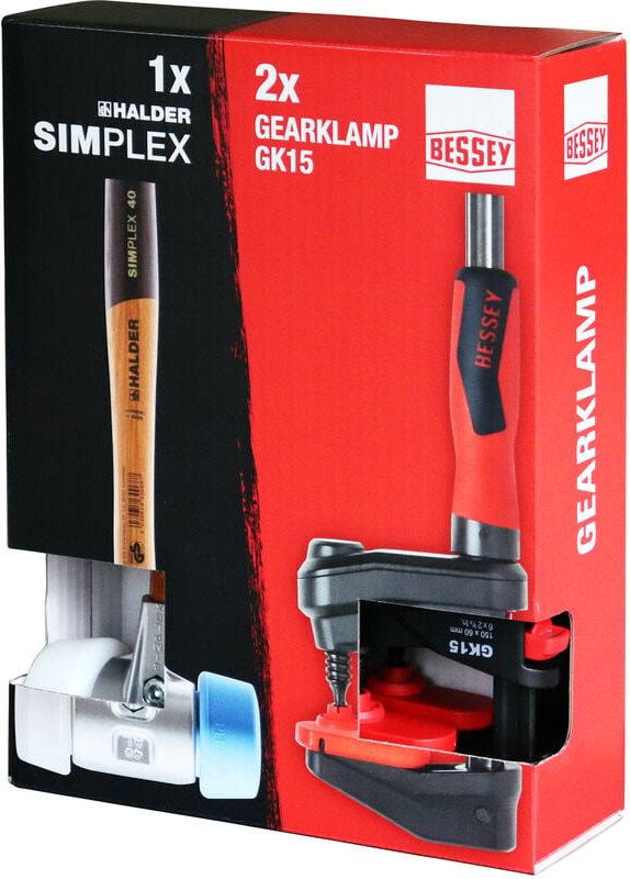 2 x Bessey Getriebezwinge GK15 + halder Schonhammer simplex 50/40