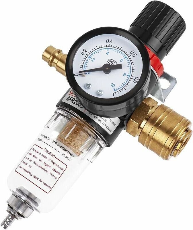 1/4"-Druckluftregler – Luftfilter – Luftbefeuchter für Kompressoren – Wasser- und Ölabscheider – Druckregler – Schmiermi...