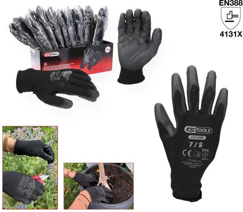 Ks Tools Mikro-Feinstrickhandschuhe Gr. 7 schwarz