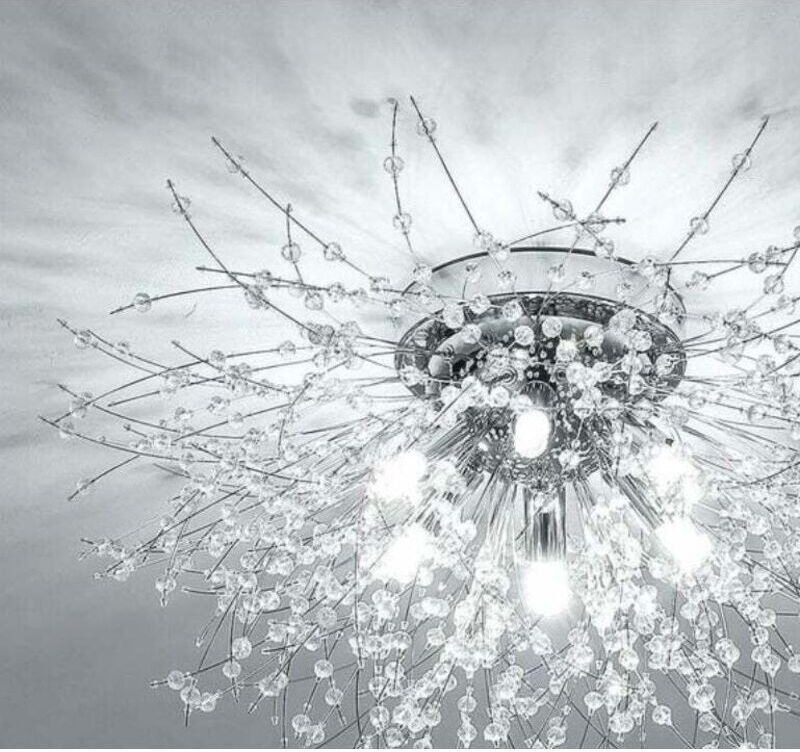 Kristall-Kronleuchter-Deckenleuchte, 6-flammige G9-Kristall-Deckenleuchte, Feuerwerks-Kronleuchter K9-Kristalle, Schlafz...