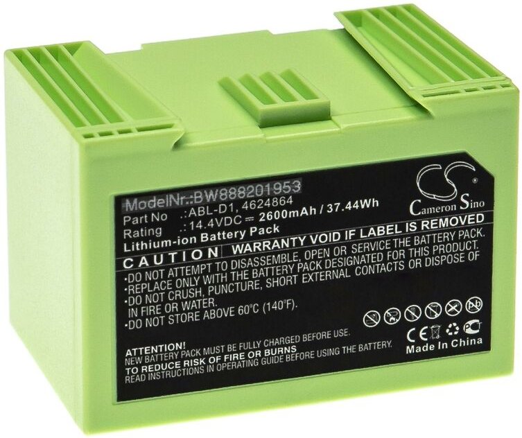 Akku kompatibel mit iRobot Roomba e619240, e6134, e619840, e6198, e619820, i31502F Saugroboter Schwarz (2600 mAh, 14,4 v...