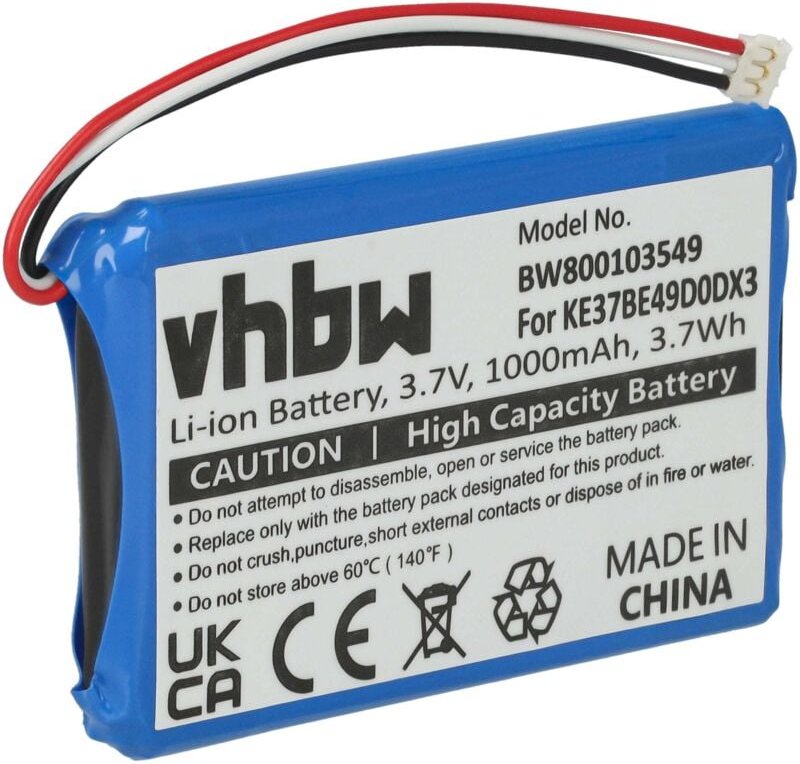 Vhbw - Akku kompatibel mit Garmin Edge Touring, Touring Plus, 800, 810 gps Navigation Navi (1000 mAh, 3,7 v, Li-Ion)