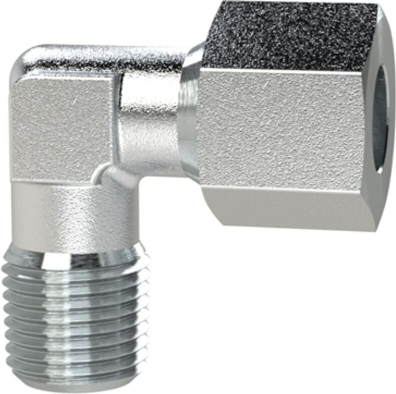 Winkel-Einschraubverschraubung, M10x1,0a., Rohr-A-Ø6, Stahl verz. - Riegler