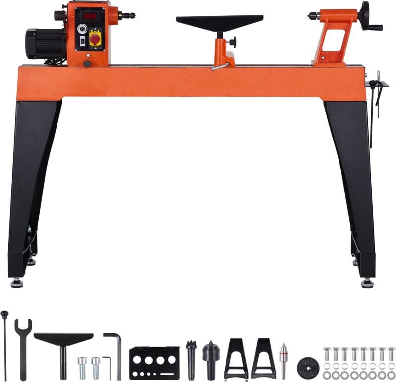 Mophorn Drechselbank mit 1,5 PS, variabler Drehzahl von 0 bis 3200 U/min, 406x1020 mm Werkbank für mittlere bis große Ho...