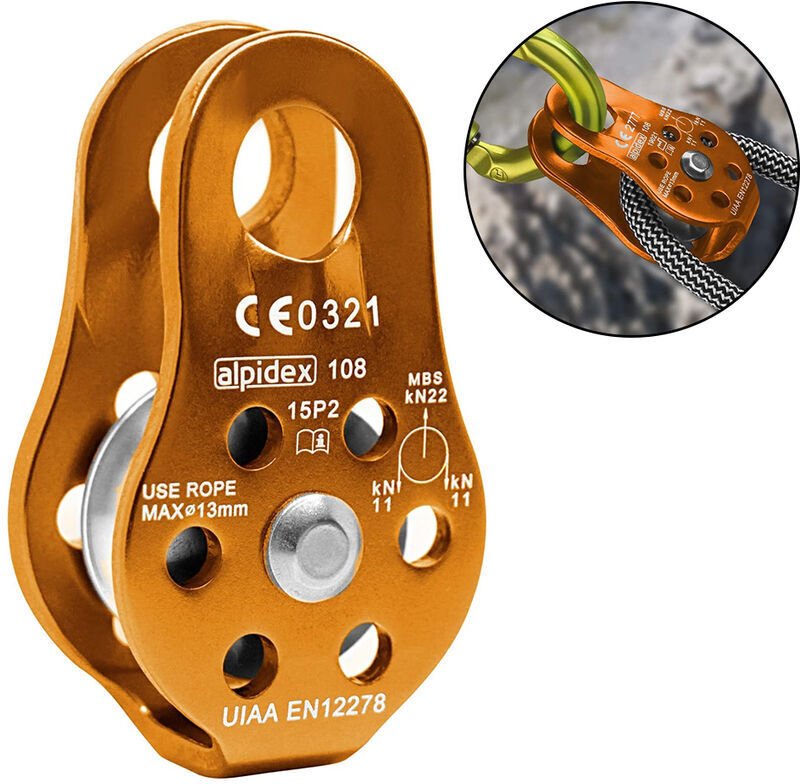 Carrucola di salvataggio a puleggia singola/doppia grande con piastra girevole, puleggia in lega di alluminio