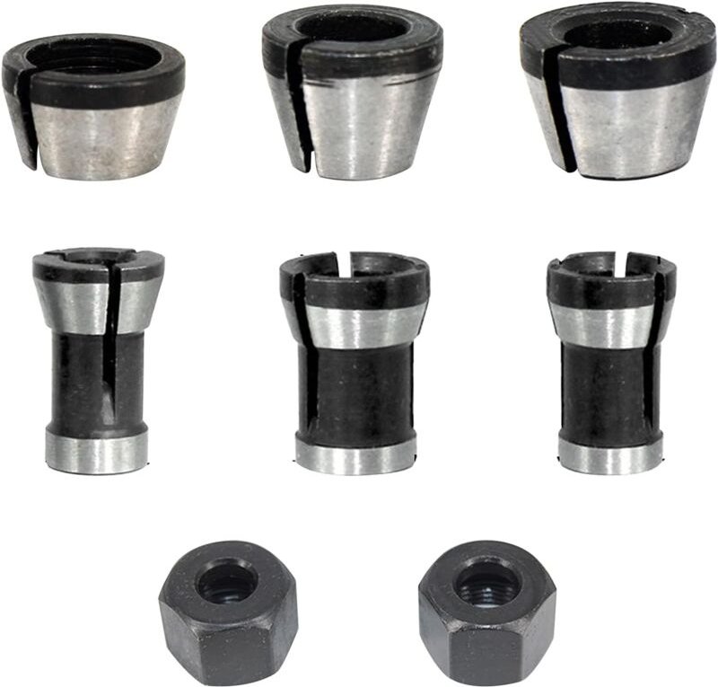 ZVD - 6,35/8 mm Oberfräsen-Spannzangenfutter – Holzbearbeitungs-Fräser-Konverter-Adapter (8 Stück)