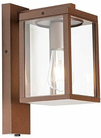 Qazqa - Außenwandlaterne rostbraun mit Hell-Dunkel-Sensor IP44 - Charlois