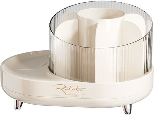 Thumbnail - Rotierender Make-up-Organizer, 360° drehbarer Pinselkasten, Bleistifttopf, abnehmbare Make-up-Aufbewahrung, 7 Fächer,