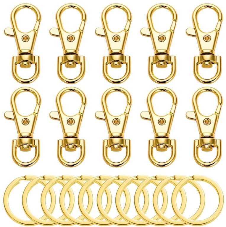 10Set DrehverschlüSse, Lanyard-Karabinerhaken mit SchlüSselring-Clip, SchlüSselband, Karabinerverschluss, SchlüSselanhäN...