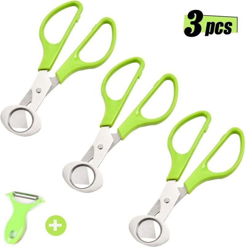 3-teilige Wachtelschere, Eierschneider aus Edelstahl, Küchenwerkzeug zum Schneiden von Eiern, Wachteleiern und anderen E...
