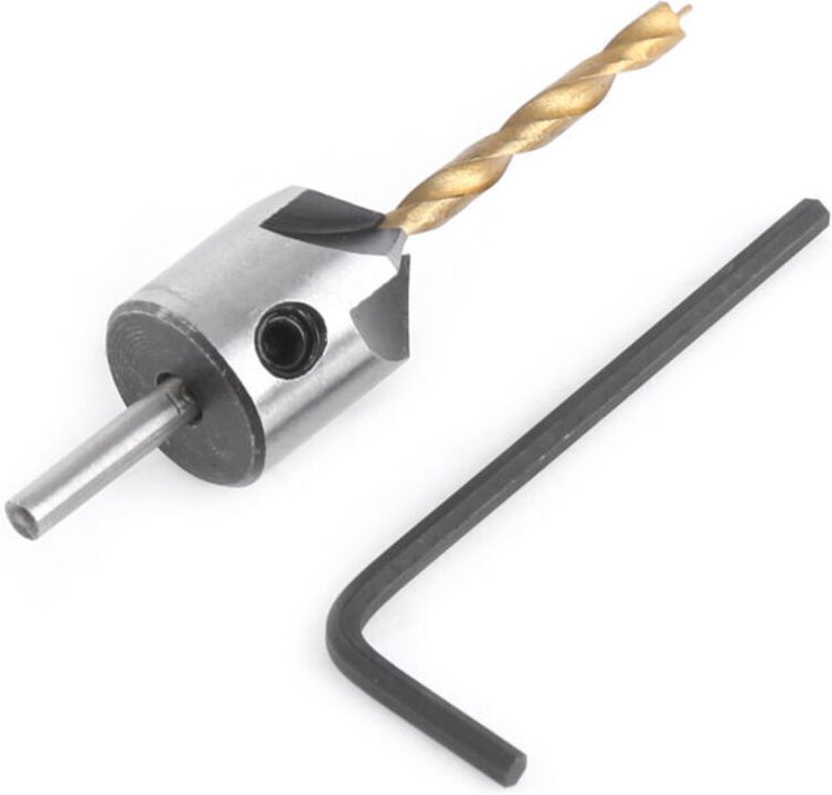 Vtizikl Foret Bois avec Fraise, HSS Acier Forets à bois à Haute Vitesse Fraise Bois Conique Avec Clé Hexagonale Aésoir C...
