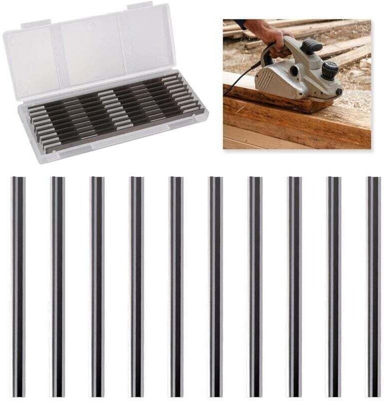 10-teiliges Set elektrischer Hobelmesser, 82-mm-Hobelmesser, kompatibel mit Makita, Bosch, Hitachi, Black & Decker, DeWa...