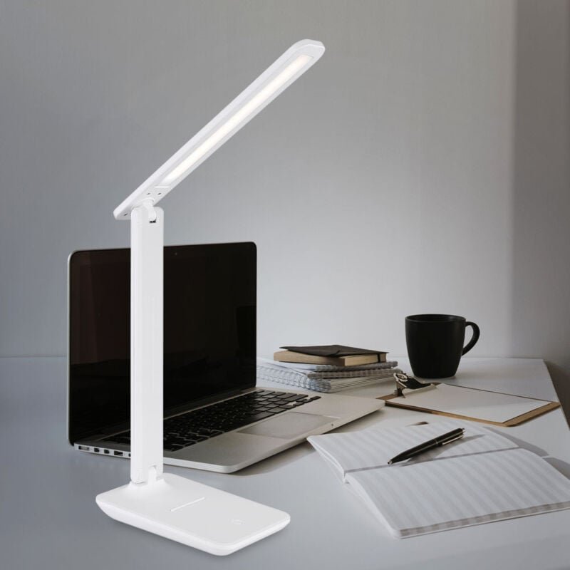 LED Tischleuchte Wohnzimmerlampe Tischlampe Touchdimmer Beistellleuchte Schreibtischleuchte CCT weiß, Kunstleder, 5W 570...