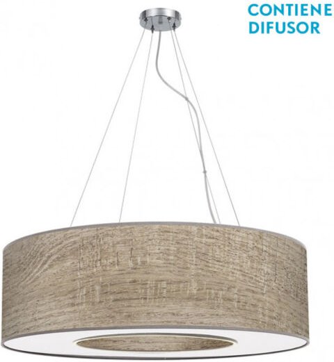 Senko - fabrilamp Hängeleuchte 4Lights Modell Haiti Chrom / Holz Grau