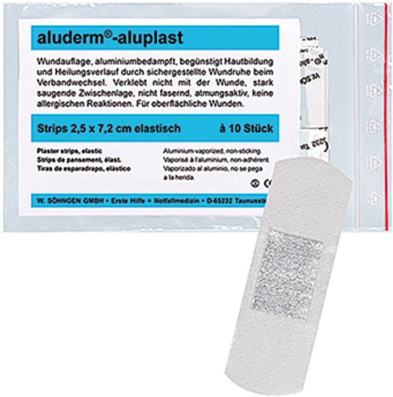 aluderm Pflasterstrip aluplast 1009178 2,5x7,2cm el. 10 St./Pack.