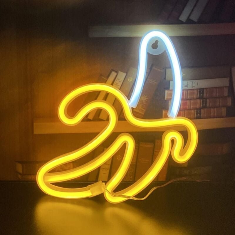 Ersandy - Bananen-LED-Neonschild – Geschenk für Kinder – dekorative Hängelampe, für Zuhause, Schlafzimmer, Bar, Restaura...