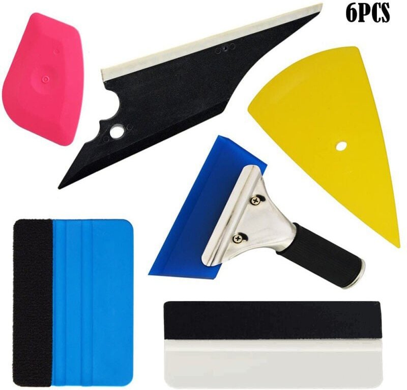 Vinyl-Autofensterfolien-Abdeckungs-Werkzeug-Set, 6-teilig, Fahrzeugglas-Schutzfensterfolie, Autoverpackung, Tönung, Viny...