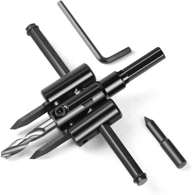 Verstellbare Lochsäge für Holz, 30 mm bis 120 mm, hochwertige Lochsäge aus Legierung, Kreisbohrer, Heimwerkerwerkzeug fü...