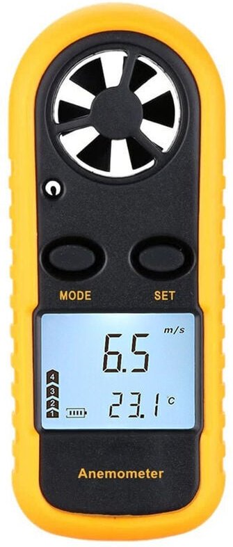 ZVD - Mini anémomètre numérique lcd vitesse du vent mesure de la température de la vitesse de l'air avec rétro-éclairage
