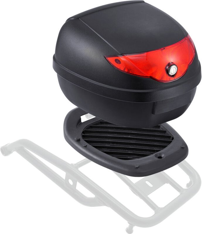 Mophorn Motorrad-Topcase, 24 l wasserdichte, langlebige PP-Motorrad-Heckbox mit reflektierendem Panel, universelles, abn...