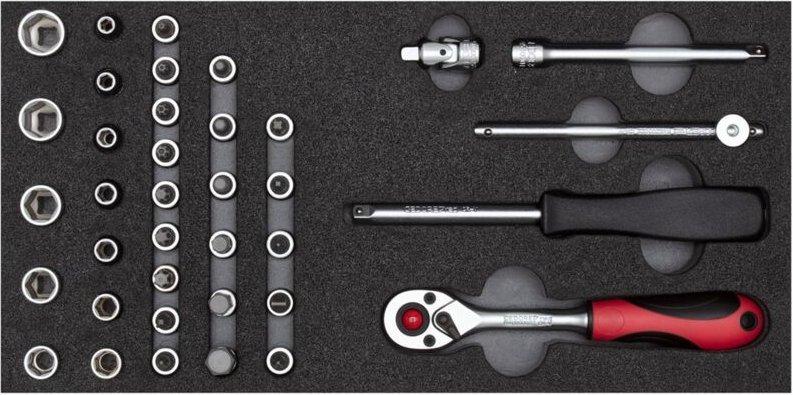 R22150006 Steckschlüssel-Satz 1/4' 2/6 CT-Modul 37-teilig