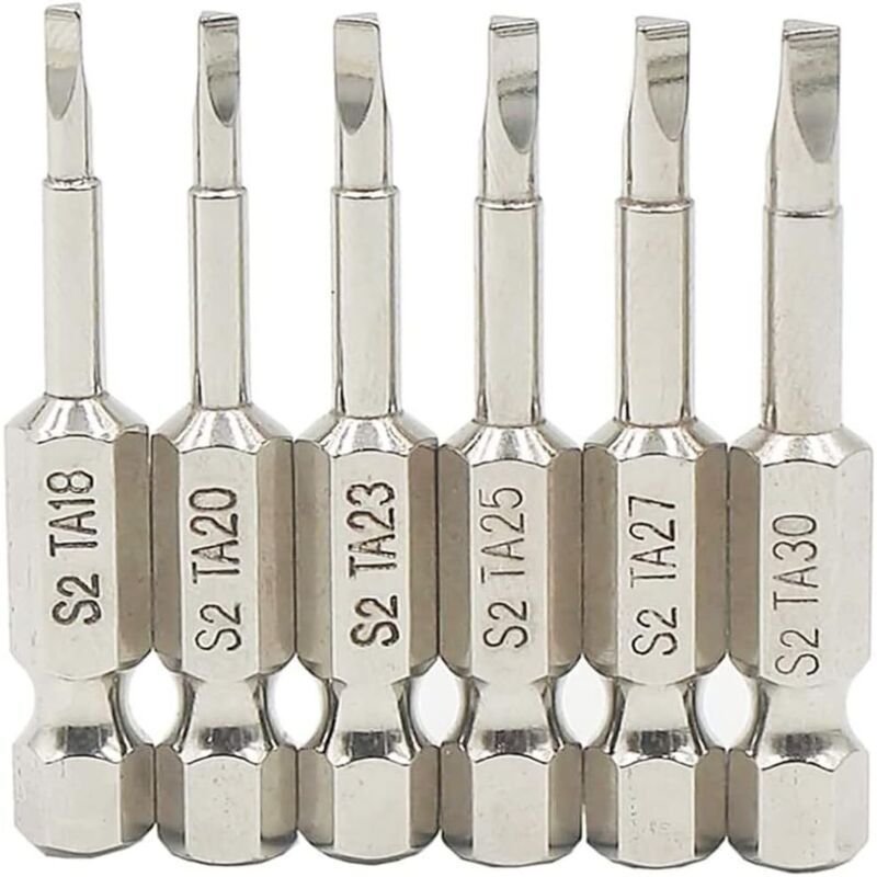 6-teiliges 50-mm-1/4"-Magnet-Sechskantschaft-Dreieckkopf-Schraubendreherbit-Set, S2-Stahl, Dreieckbohrer