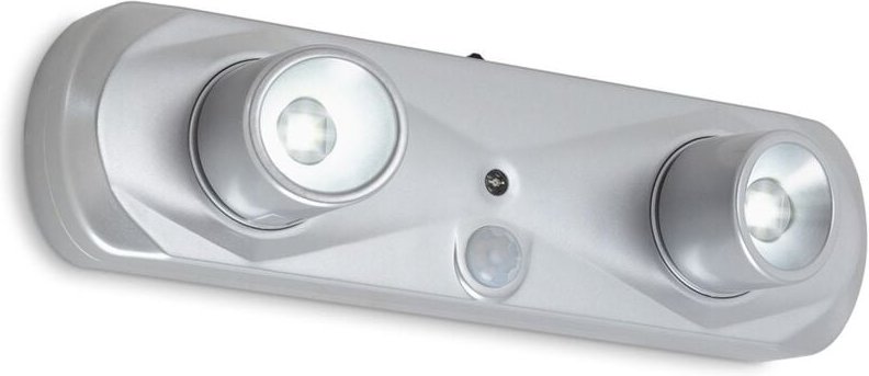 Briloner - terya led Nachtlicht, Bewegungsmelder, Batteriebetrieben, Reichweite 3m, silberfarbig, 18,6 x 5,1 x 5,5 cm